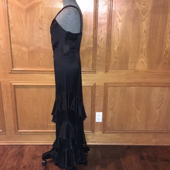Orna Farho Black Meline 100% Silk Gown Size T44 eu - US 8 - Picture 5 of 14